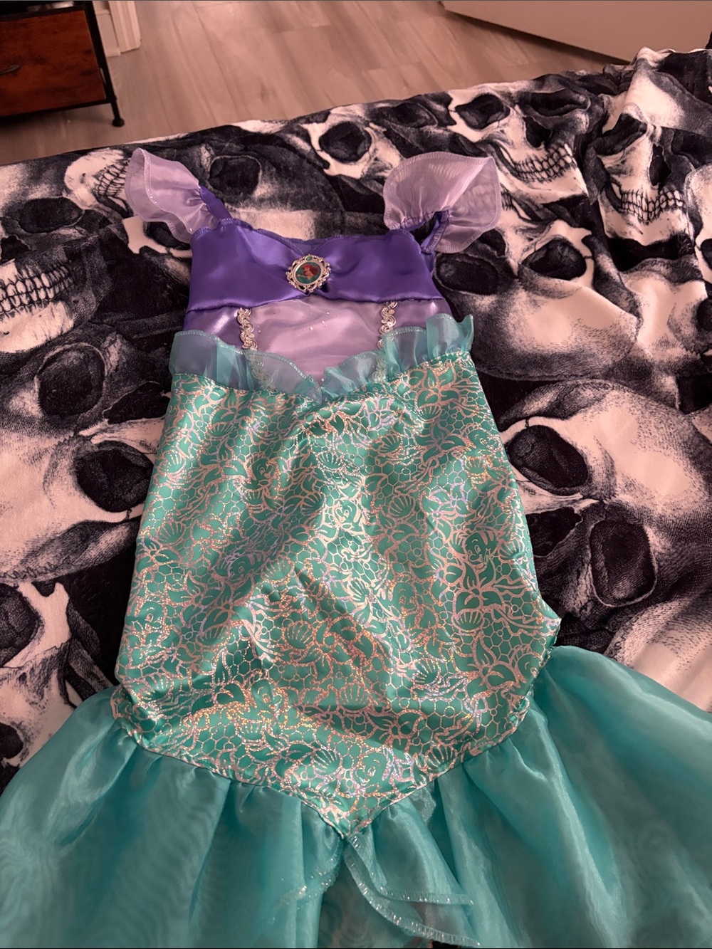 Girls Purple and Teal Mermaid Costume Dress Little Mermaid